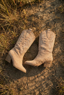 Megan santiags beiges brodées