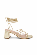 Kaylee sandales gold à lacets et petits talons
