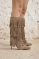 Millie bottes taupe à franges