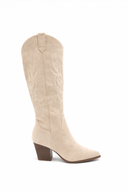 Ella beige western-style cowboy boots