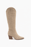 Ella taupe western-style cowboy boots